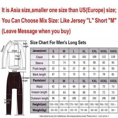 Long sleeve cycling suit