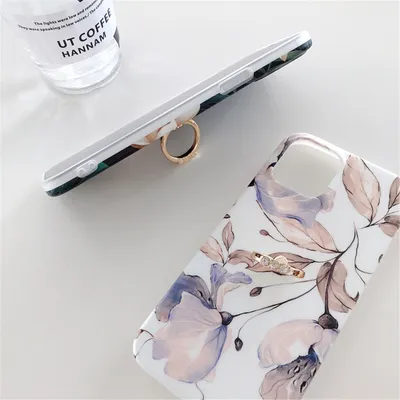 Ring Holder Phone Case Magnolia Flower