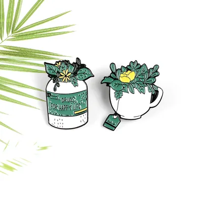 Men And Women Creativity Green Plant Shape Alloy Brooch