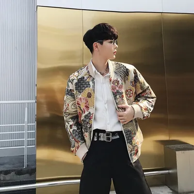 Men's Crane Embroidered Jacket Jacket