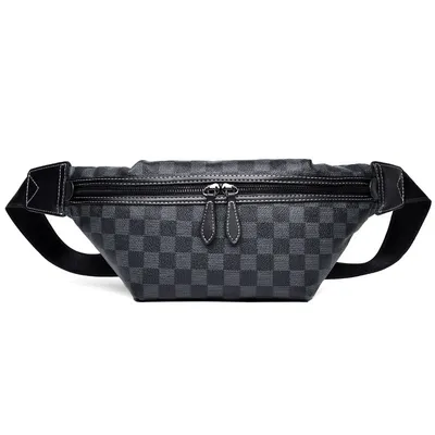 New Men's Plaid Wind Chest Bag Shoulder Messenger Waist Bag