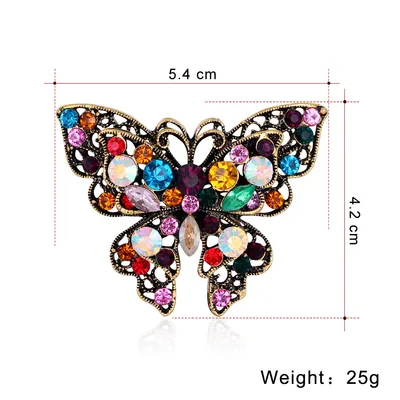 Fashion Butterfly Color Rhinestone Brooch