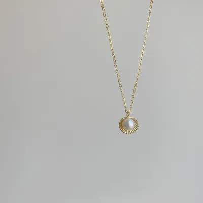 Natural Pearl Shell Shape Necklace Women