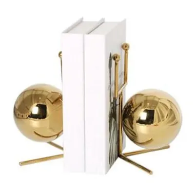 Office Decorative Marble Bookends Metal Craft Stainless Steel
