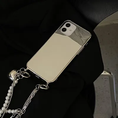 Silver Mirror Love Chain Phone Case