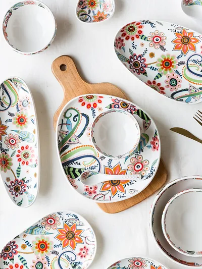 Creative single painted ceramic bowl
