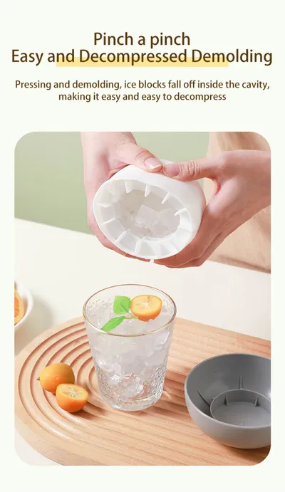 Ice Block Mold Silicone Mushroom Ice Cup Frozen Refrigerator Ice Grid Box Durable Easy Demould Bucket Homemade Crushed Ice Maker Ktichen Gadgets