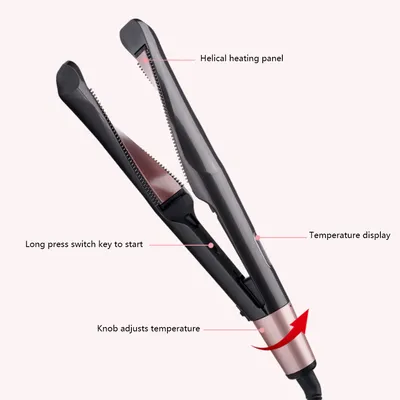 2 In1 Professional Hair Straightener Hair Crimper Dry/Wet Hair Straightening Curling Comb