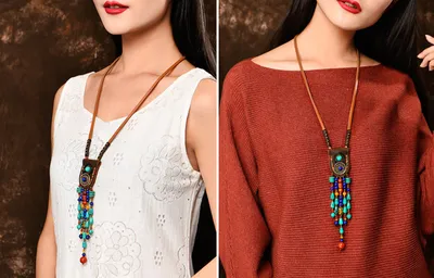 Women's sweater chain pendant