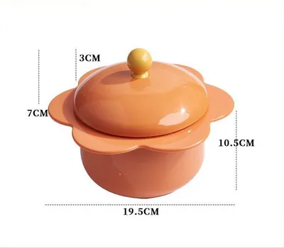 Home Cute Sunflower Stainless Steel Dorm Instant Noodle Bowl With Lid