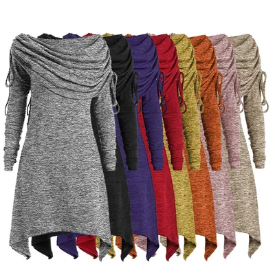 Autumn European-style Long-sleeved Fold Pile