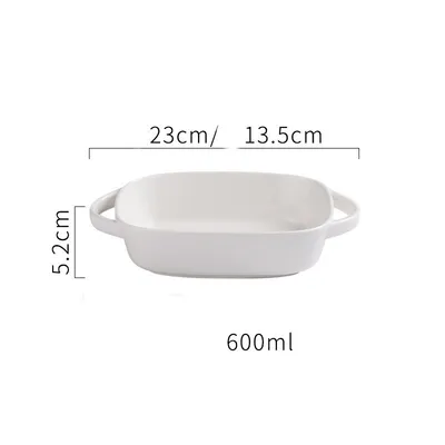 Ceramic Creative Binaural Rectangular Bakeware Tableware