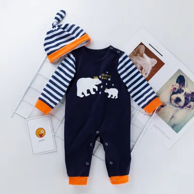 Cartoon animal baby long sleeve jumpsuit