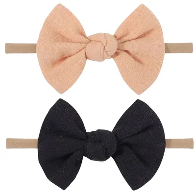 Soft Headbands Baby Girls Nylon Headband With Hair Bow Hairbands Hair Accessories For Newborn Infant Toddler Kids