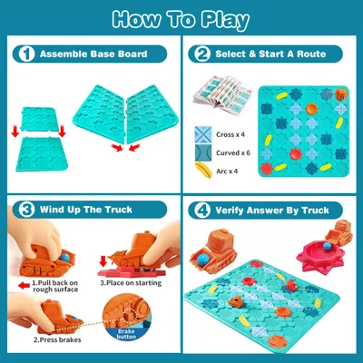 1Pc Kids Logical Road Builder Toy Brain Teasers Puzzles Montessori Toys Preschool Educational Learning Toys Puzzle STEM Board Game For 3 To 8 Years Old Boys Girls Birthday Gift