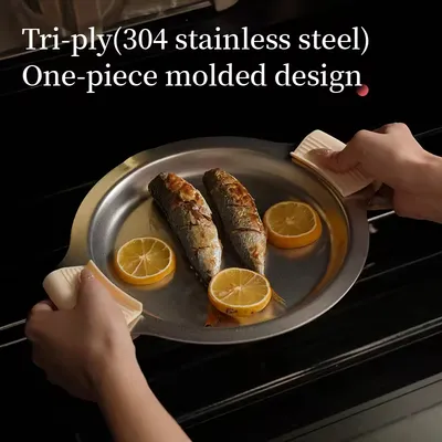 Non-abrasive Stainless Steel Cookware Set With Multifunctional Lids, Suitable For Gas Stoves And Induction Cooktops