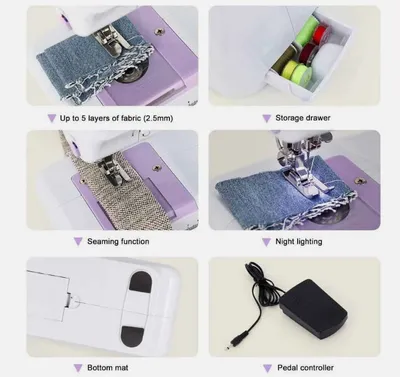 Portable Sewing Machine With 12 Stitches  Multifunctional For Beginners, Children, And Families