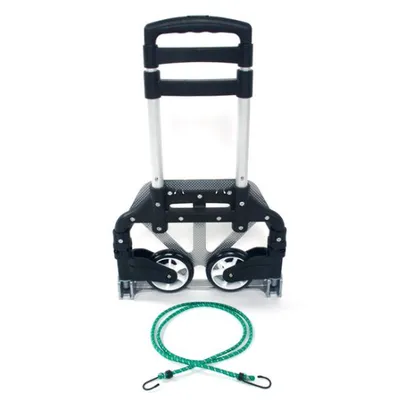 Portable, Foldable, Telescopic Trolley Trolley, Trolley, Luggage Cart, Black