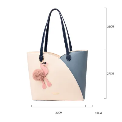 Popular Bag Hit Color Tote Bag Nordic Style Fashion Satchel Net Red Female Bag