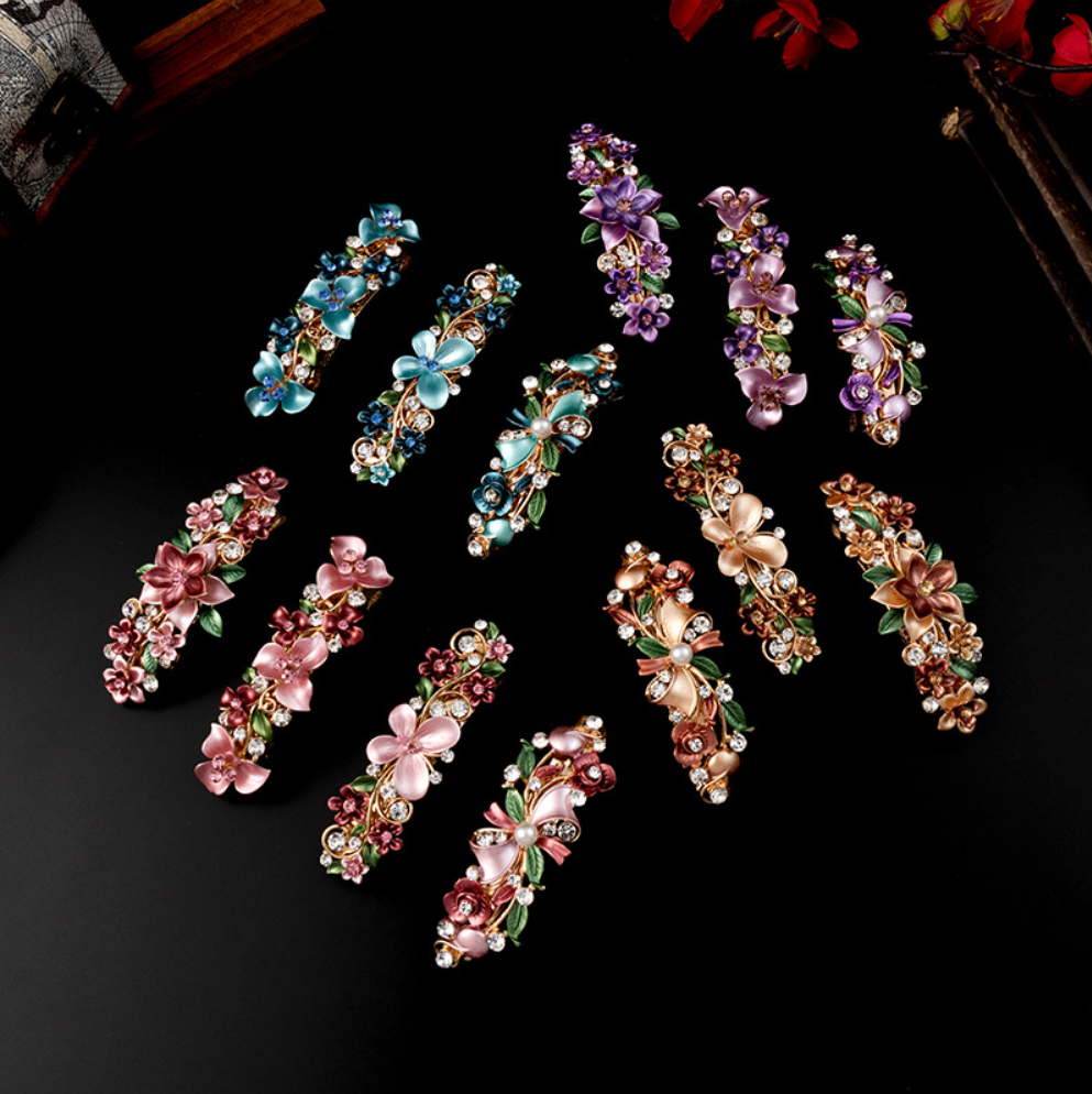 Crystal Painted Plum Hair Accessories