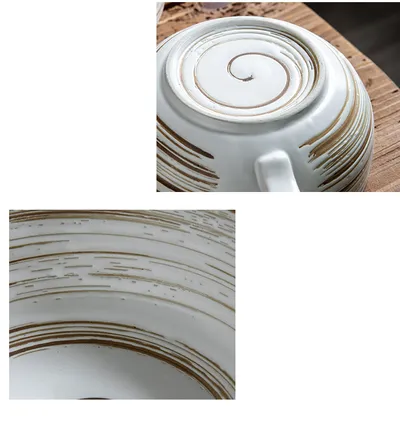 Old Time Large Retro Hand-painted Ceramic Mug