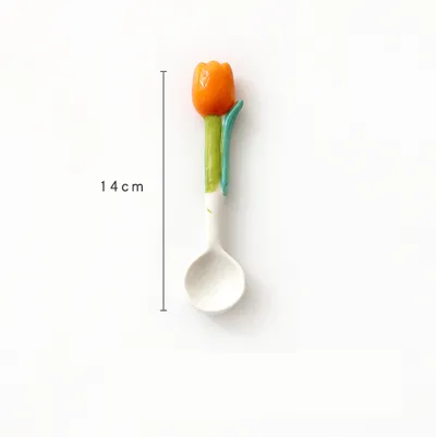 Ins Three Dimensional Small Flower Tulip Ceramic Spoon