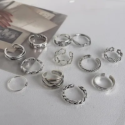 Women's Stylish And Simple Personality Vintage Silver Ring