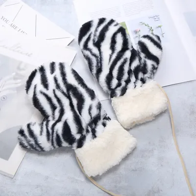 Alpaca Fleecefiber Thermal Gloves Women's Fleece-lined Halter Gloves