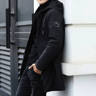Fleece Jacket Men's Loose Windbreaker Mid-length Coat