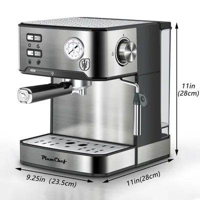 20 Bar Professional Espresso Machine With Milk Frother, Single & Double Shot, ESE Pod Compatible, Pressure Display, Removable Water Tank For Cappuccino, Latte, & Macchiato  Home Barista Edition