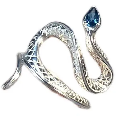 Euramerican Wind Topa Stone Snake Ring Personality