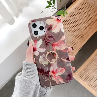 Ring Holder Phone Case Magnolia Flower