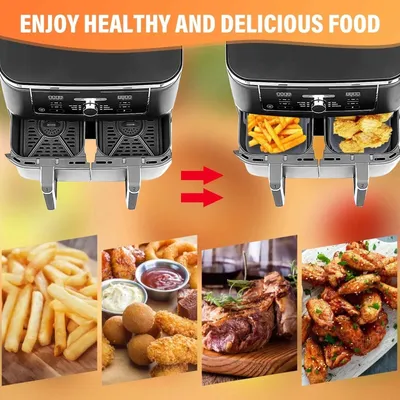 2x Air Fryer Silicone Pot Rectangle Baking Tray Basket Liners Insert Dish