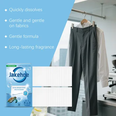 JAKEHOE Laundry Sheets Daily Cleaning For Clothes, Removes Stubborn Stains Gentle On Skin Leaves A Lasting Fragrance For Your Home Protects Your Clothes