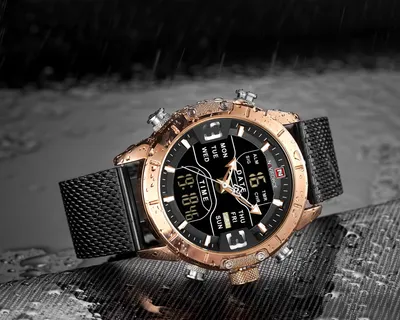 Quartz watch sports electronic dual display watch