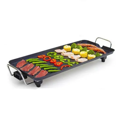 Large Teppanyaki Grill Table Electric Hot Plate Bbq Griddle Camping 1500W