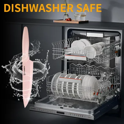 Kitchen Knife Set With Block, 14 Piece Pink Non-Stick Paint Coating Stainless Steel Knives Set, Anti-Rust And Dishwasher Safe, 12 Knives With Kitchen Shears And Block Pink