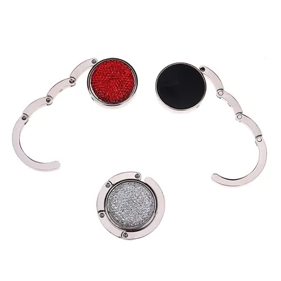 Bag Table Hook Fashion Outdoor Portable Foldable Round Shiny Diamond Purse Handbag Bag Table Hook Hanger Key Bag Hanger