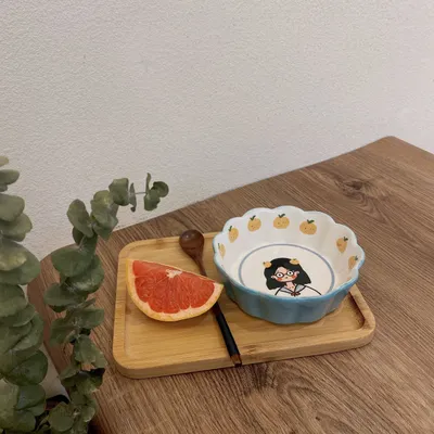 Ceramic Cartoon Cute Fruit Girl Salad Bowl
