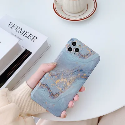 Mobile Phone Cover With Golden Marble