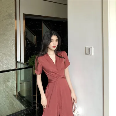 Light Yellow Long Skirt French Bellflower Waist Dress