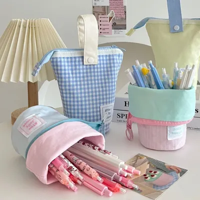 Foldable Standing Pencil Pen Case With Compartments Large Capacity Pencil Pouch Bag School