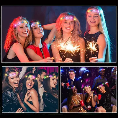 10-20 طوق شعر مزين بأزهار مضيئة بتقنية LED، تاج، إكليل، مناسب لحفلات الزفاف وأعياد الميلاد