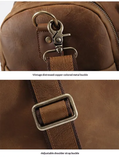 New Men's Genuine Leather Travel Bag, First-Layer Cowhide, Large Capacity Men's Handbag, Casual Travel And Business Trip Luggage Bag