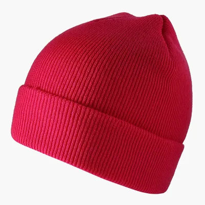 The new knitted woolen hat is thick and warm in solid color