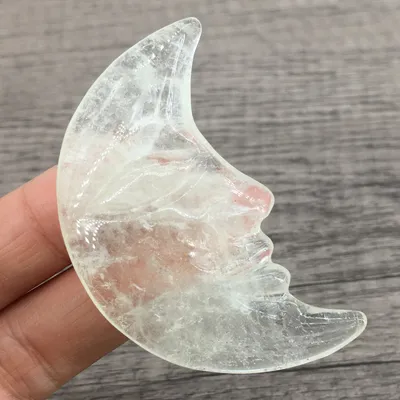 5CM Citrine Moon Face Craft Gift Small Ornament