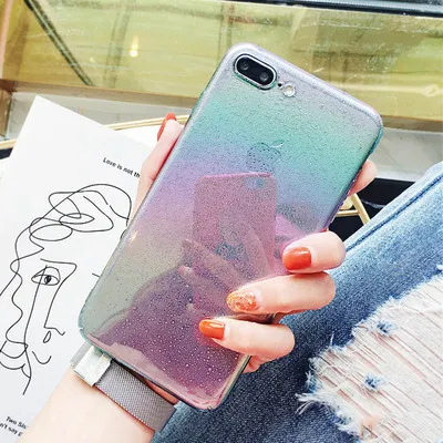 Gradient embossed raindrop phone case