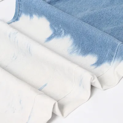 Gradient Tie Dyed Wash High Waist Straight Jeans