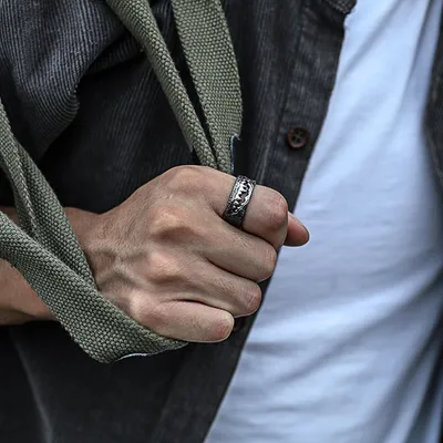 Vintage Punk Men Ring Demon Skull Hip Hop Rock Locomotive