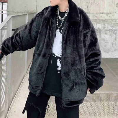 Men's Faux Rabbit Fur Coat Eco-friendly Fur